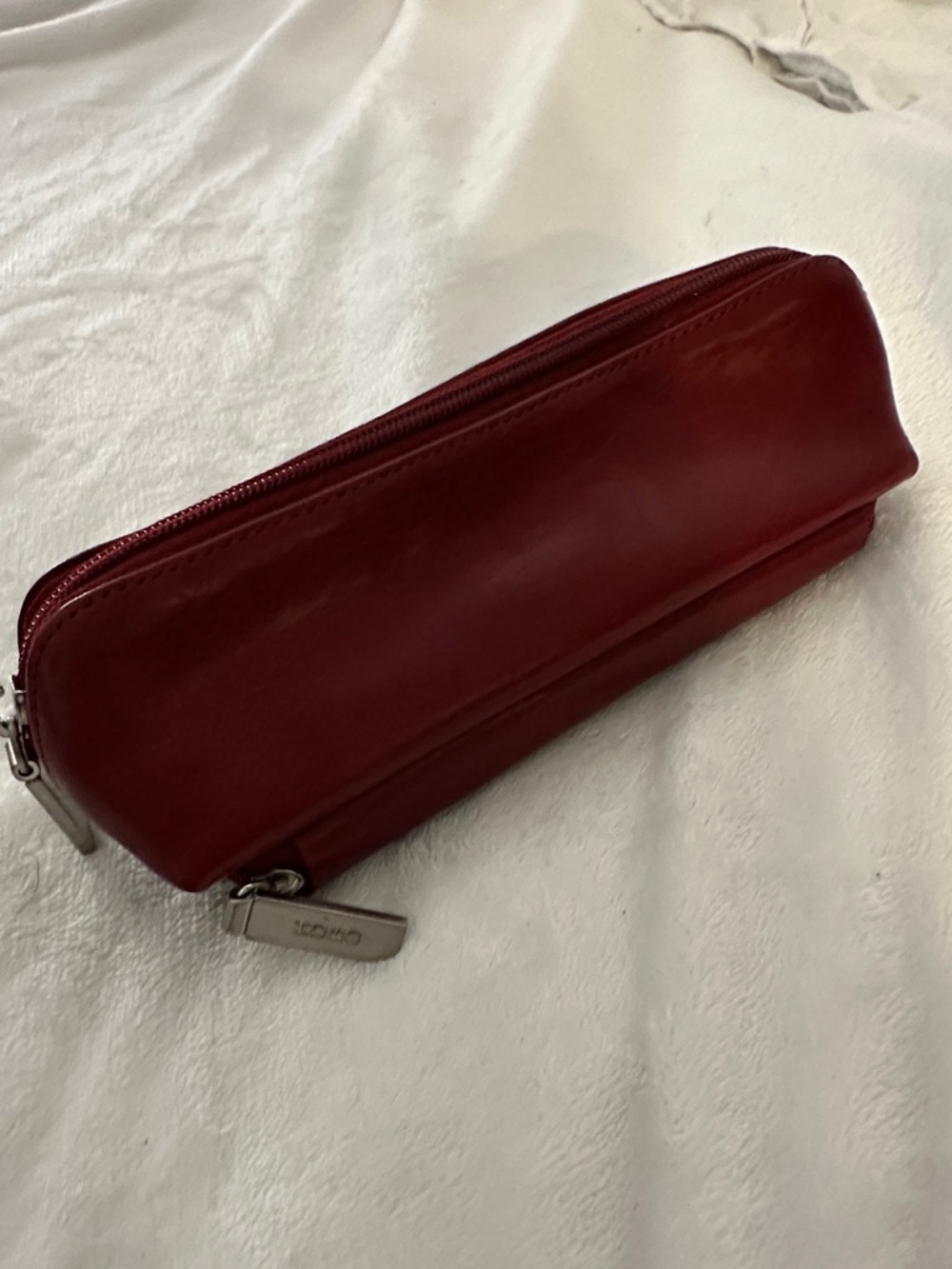 HOBO Dark Red Zip Pouch with Chartreuse Lining Vintage piece